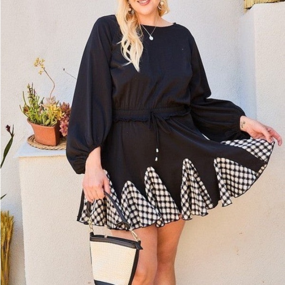 Gingham Ruffle Romper